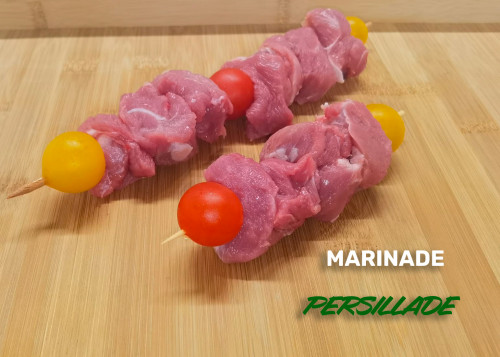 Brochette de veau persillade
