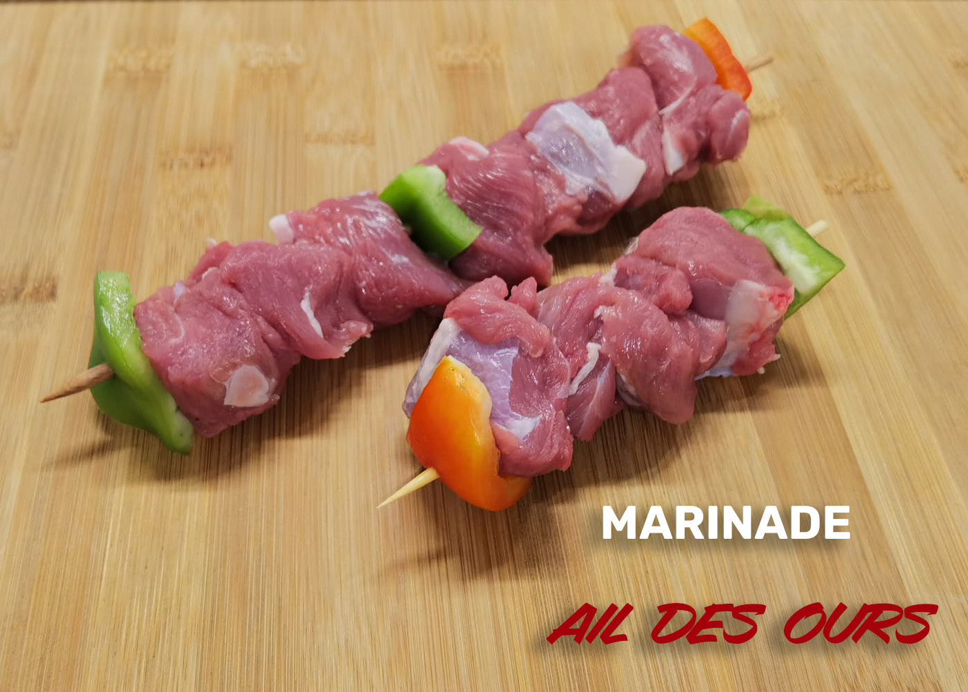 Brochette d'agneau marinée ail des ours